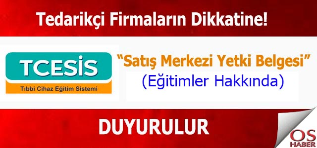 TCESIS Eğitimleri hakkında duyuru
